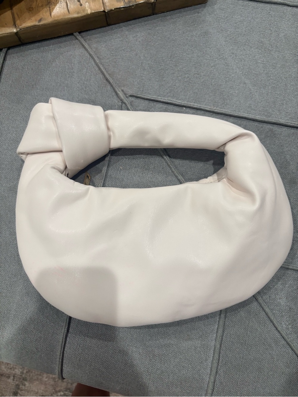 Minimal Knot-Handle Shoulder Bag in Light Blush